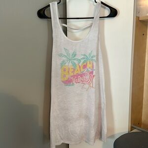 long white beach tank top